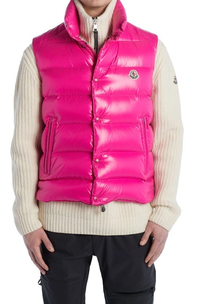 Shop Moncler Tib Water Resistant Down Puffer Vest In Neon Pink