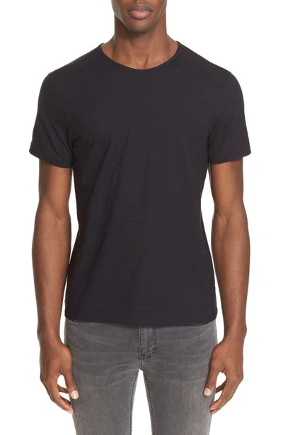 Shop John Varvatos Slub Slim Fit Pima Cotton T-shirt In Black
