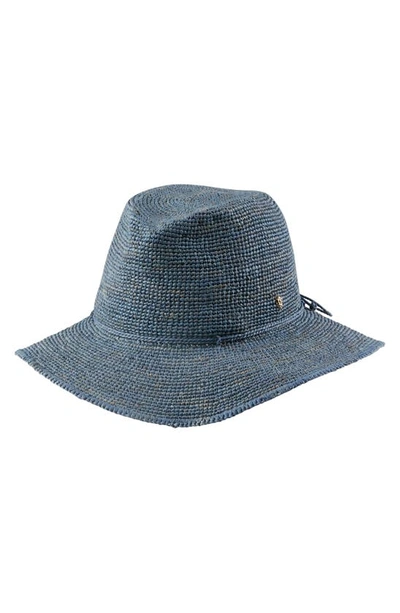 Shop Helen Kaminski Desmonda Packable Raffia Fedora In Misty Lake