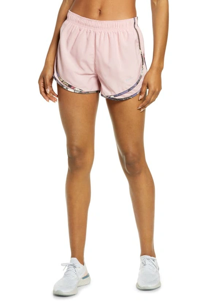 Shop Nike Dri-fit Tempo Running Shorts In Pink Glaze/ Wolf Grey