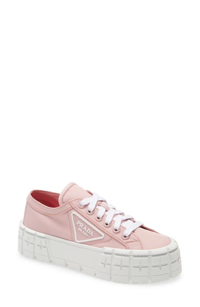 Shop Prada Logo Lug Platform Sneaker In Pink