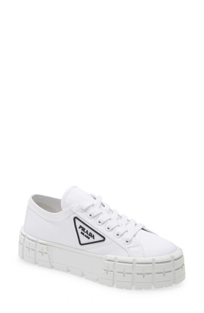 Shop Prada Logo Lug Platform Sneaker In White