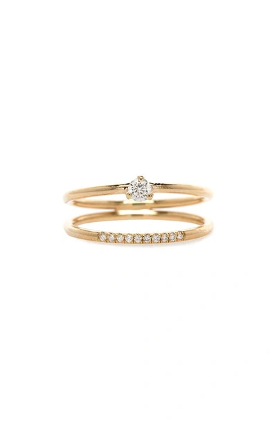 Shop Zoë Chicco Diamond Stack Ring In 14k Yellow Gold