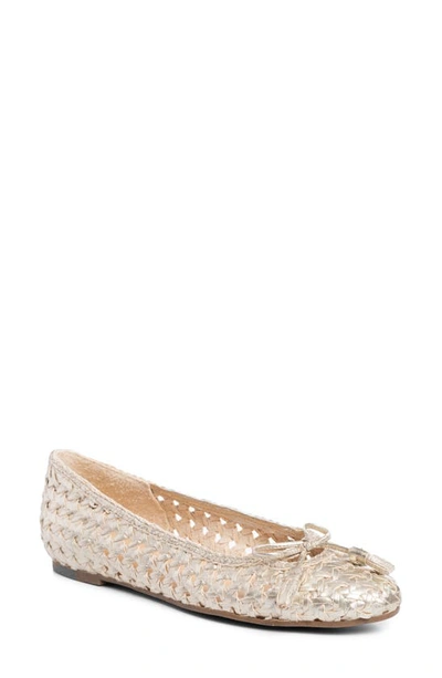 Shop Ali Macgraw Woven Ballet Flat In Gold