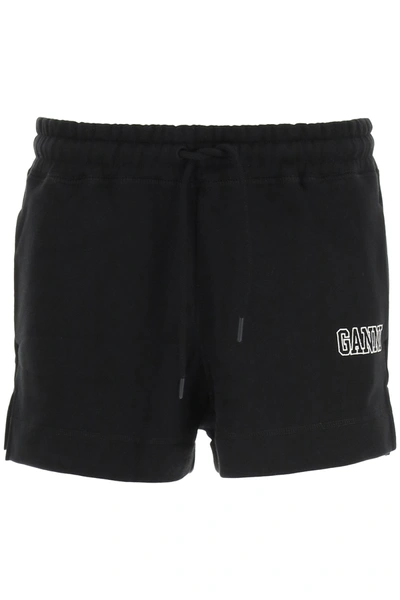 Shop Ganni Isoli Sports Shorts In Black (black)