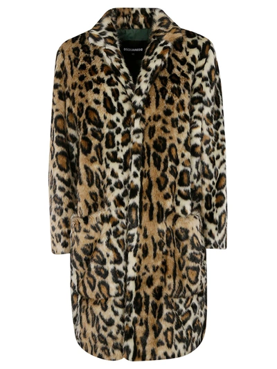 Shop Dsquared2 Animal Printed Coat In Leopard