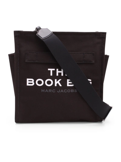 Shop Marc Jacobs The Book Bag Cotton Shoulder Bag In Black