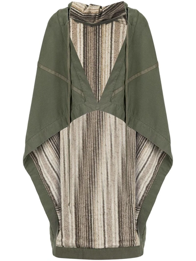 Shop Greg Lauren Handkerchief-hem Cape In Grün