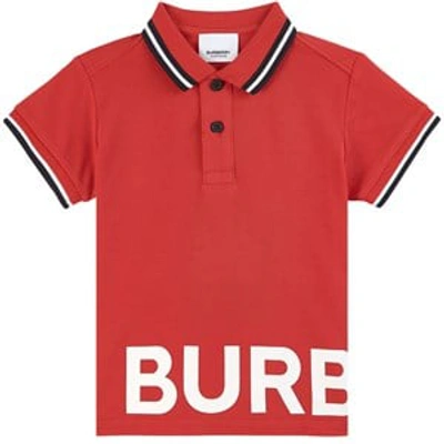 Shop Burberry Red Jerome Polo
