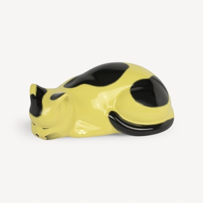 Shop Fornasetti Cat Macchiato In Yellow/black