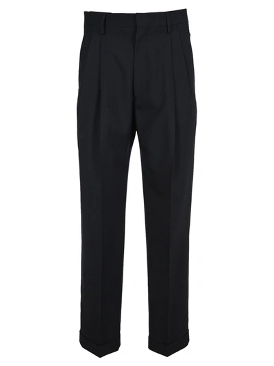 Shop Marni Double Pence Trousers In Navy