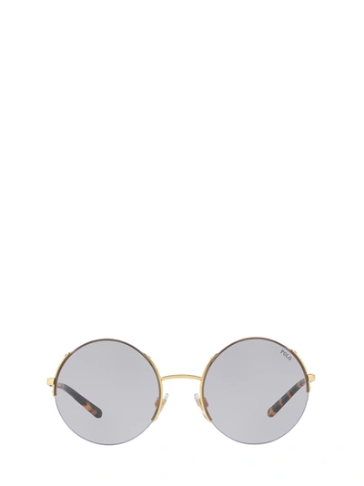 Shop Polo Ralph Lauren Round Frame Sunglasses In Gold