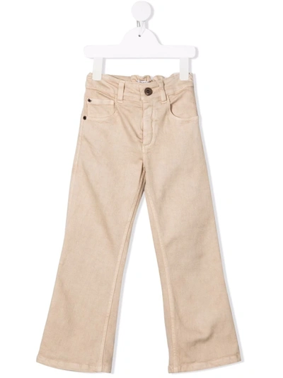 Shop Brunello Cucinelli Straight-leg Cotton Jeans In Neutrals