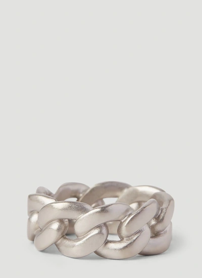 Shop Maison Margiela Chain Ring In Silver