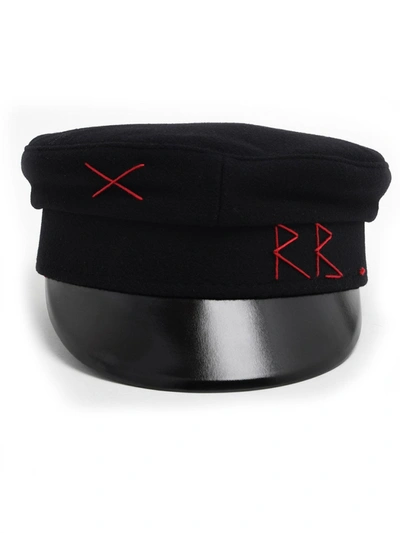 Shop Ruslan Baginskiy Black Wool Baker Boy Hat