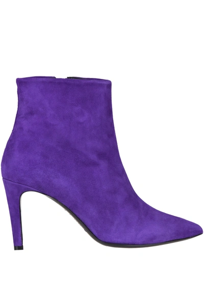 Shop P.a.r.o.s.h Suede Ankle Boots In Purple