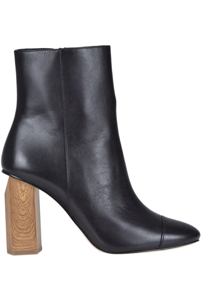 Shop Michael Michael Kors Petra Leather Ankle Boots In Black