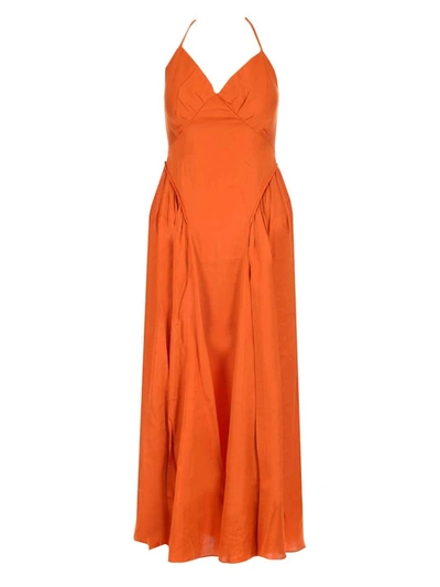 Shop Self-portrait Slip Dress In Orange