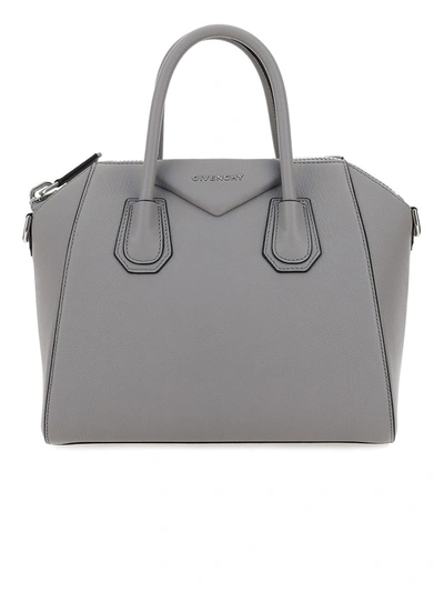 Shop Givenchy Antigona Leather Tote In Grey