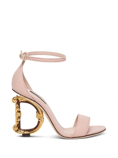 Shop Dolce & Gabbana Baroque Dg Heel Sandals In Pink