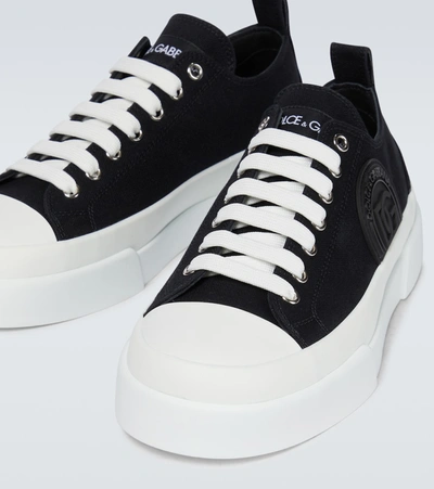 Shop Dolce & Gabbana Portofino Canvas Sneakers In Black