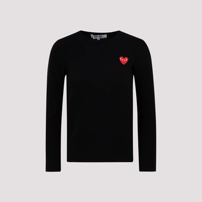 Shop Comme Des Garçons Play Heart Pullover In Black