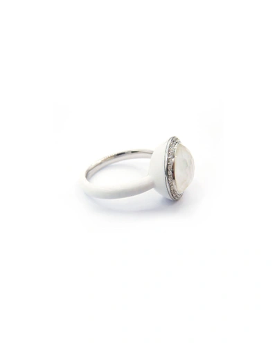 Shop Ippolita Lollipop Carnevale Ring In Sterling Silver With Mother-of-pearl Doublets And Ceramic In White