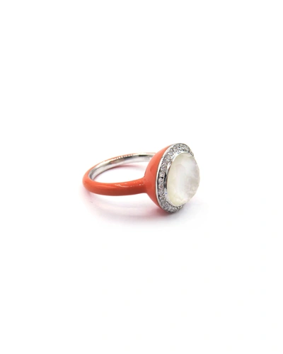 Shop Ippolita Lollipop Carnevale Ring In Sterling Silver With Mother-of-pearl Doublets And Ceramic In Coral