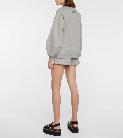 Shop Ganni Cotton-blend Sweatshirt In Grey