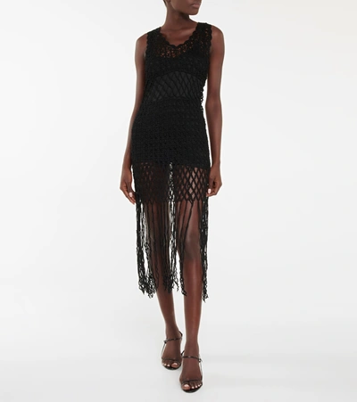 Shop Anna Kosturova Gypsy Crochet Minidress In Black