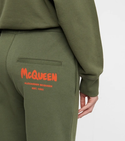 Shop Alexander Mcqueen Logo Cotton Sweatpants In Green