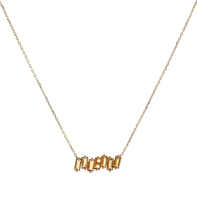 Suzanne Kalan 14kt Yellow Gold Necklace With Citrines In Gold