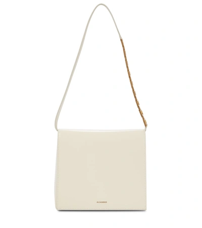 Shop Jil Sander Leather Shoulder Bag In White