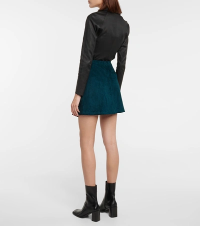 Shop Stouls Fantomette Suede Miniskirt In Blue