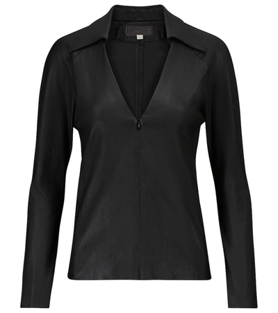 Shop Stouls Pepper Leather Top In Black