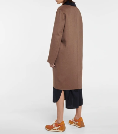 Shop Loewe Anagram Wool And Cashmere Coat In Brown