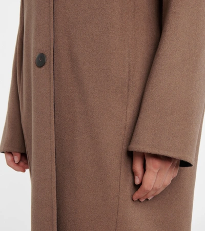 Shop Loewe Anagram Wool And Cashmere Coat In Brown