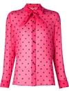 SAINT LAURENT polka dot print shirt,干洗