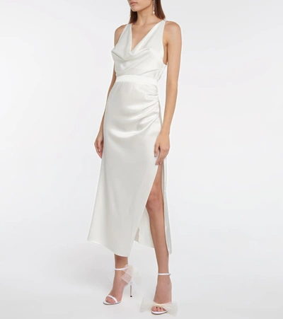 Jimmy Choo Aveline 100 Bow-embellished Grosgrain Sandals In White