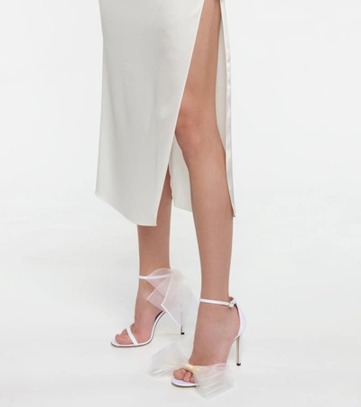 Jimmy Choo Aveline 100 Bow-embellished Grosgrain Sandals In White