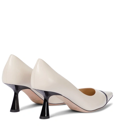 Shop Jimmy Choo Rene 65 Leather Pumps In White