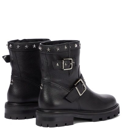 Shop Jimmy Choo Youth Ii Studded Leather Ankle Boots In Black