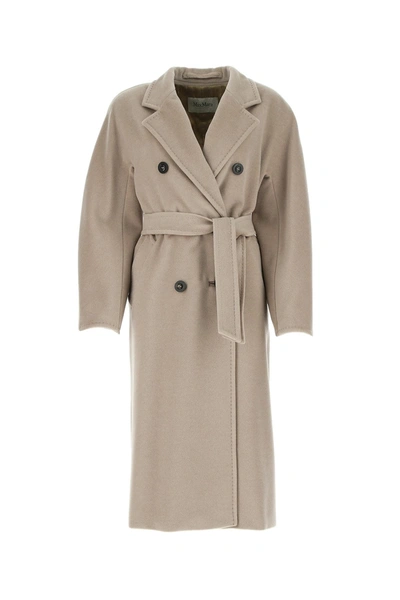 Shop Max Mara Madame Double Breasted Coat In Grey