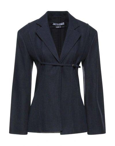 Shop Jacquemus Sartorial Jacket In Dark Blue