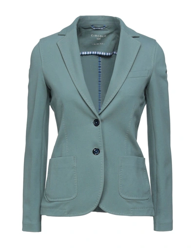 Shop Circolo 1901 Suit Jackets In Sage Green