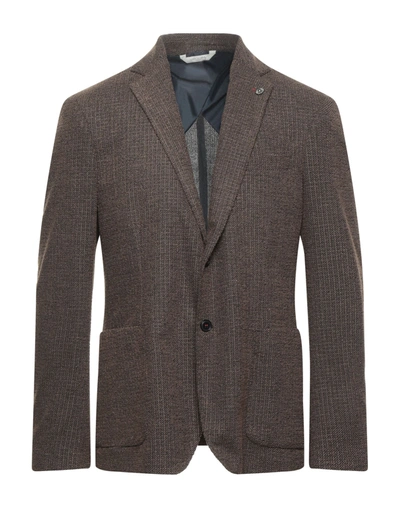 Shop Alessandro Gilles Suit Jackets In Brown