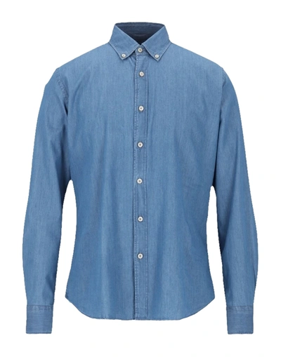 Shop Xacus Denim Shirts In Blue