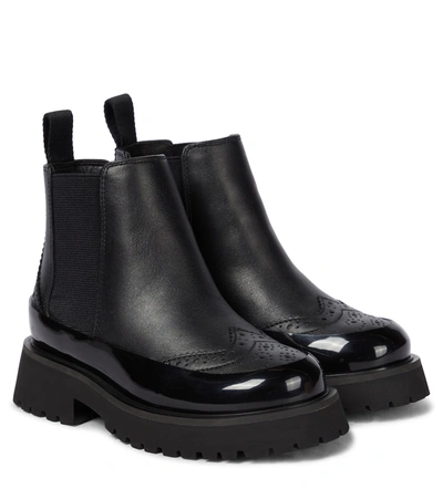 Shop Burberry Leather Ankle Boots In Black