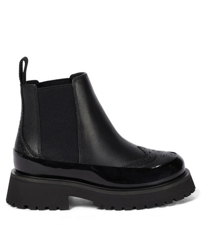 Shop Burberry Leather Ankle Boots In Black