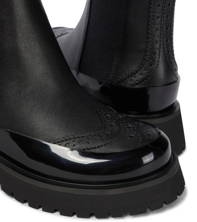 Shop Burberry Leather Ankle Boots In Black